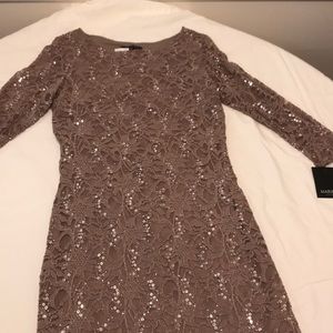 Sequined & lace dress